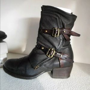 A.S. 98 size 40 Ankle Moto Boots rubber sole/heel
